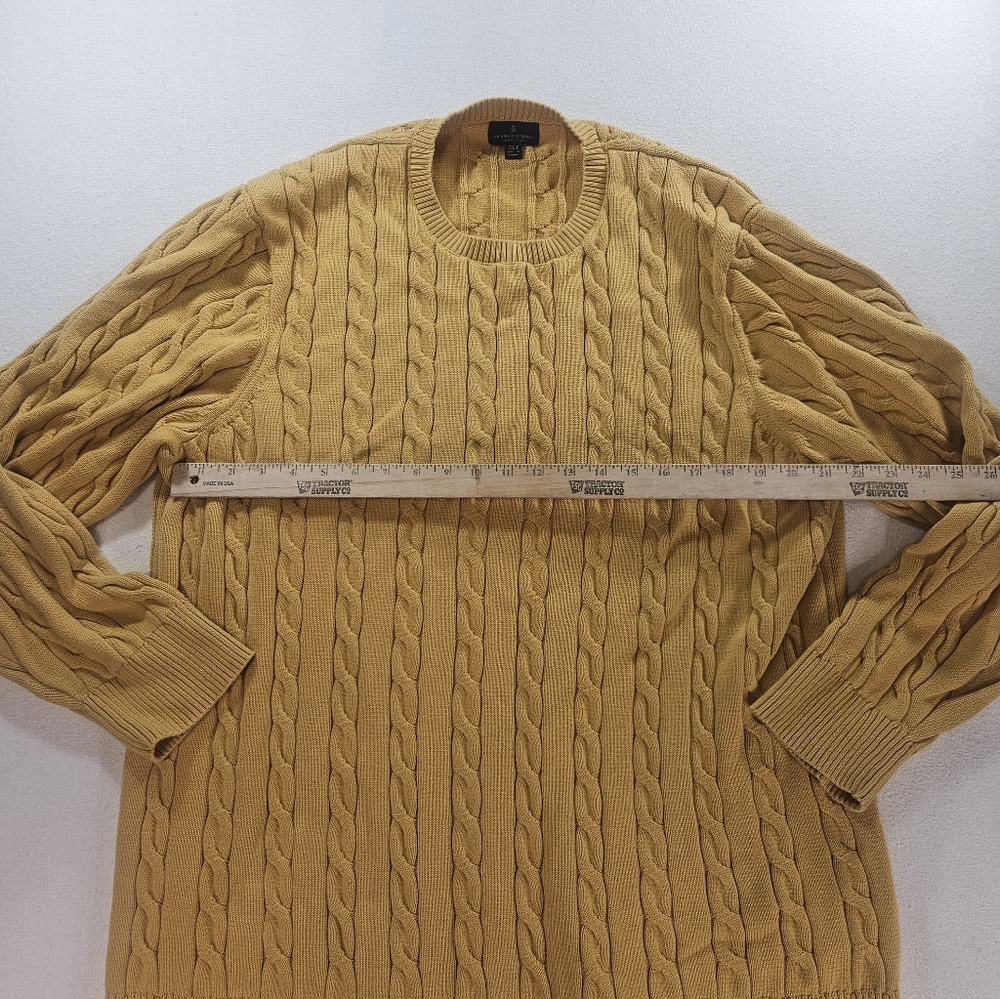 Brooks Brothers Supima Cotton Cable Knit Sweater 2XLT Yellow Big & Tall - Picture 4 of 8
